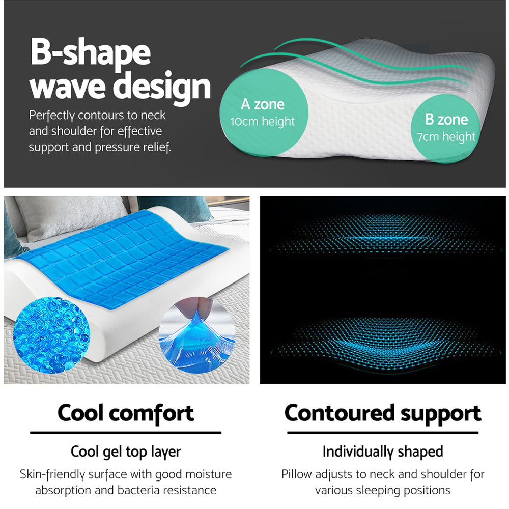 Contour Memory Foam Pillow Cool Gel