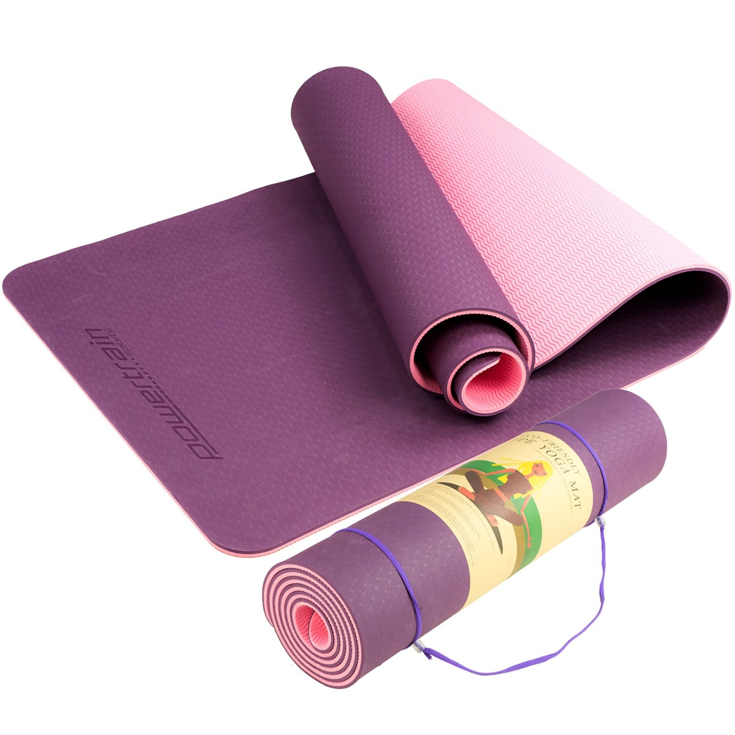 Powertrain Eco-friendly Dual Layer 8mm Yoga Mats