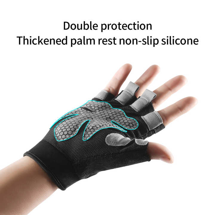 Pink Fingerless Sports Gloves - Non-Slip Silicone Palm Pads for Cycling, Weightlifting, and Fitness Training