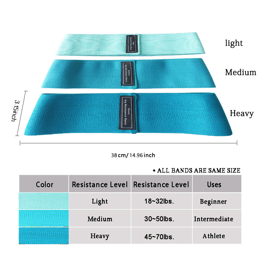 Fabric Resistance Bands Set - 3 Levels Non-Slip Hip Bands for Strength Training