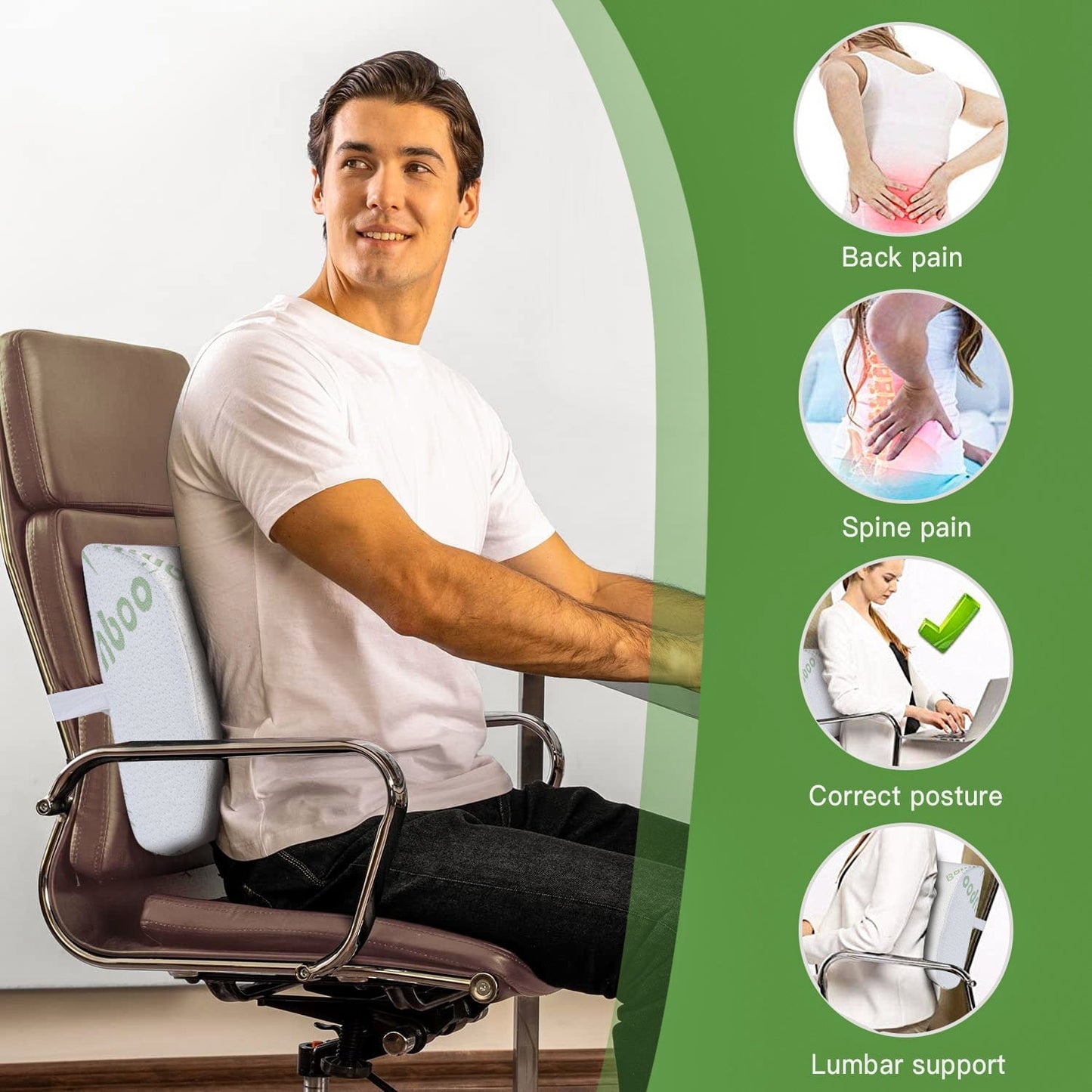 Bamboo Memory Foam Lumbar Cushion