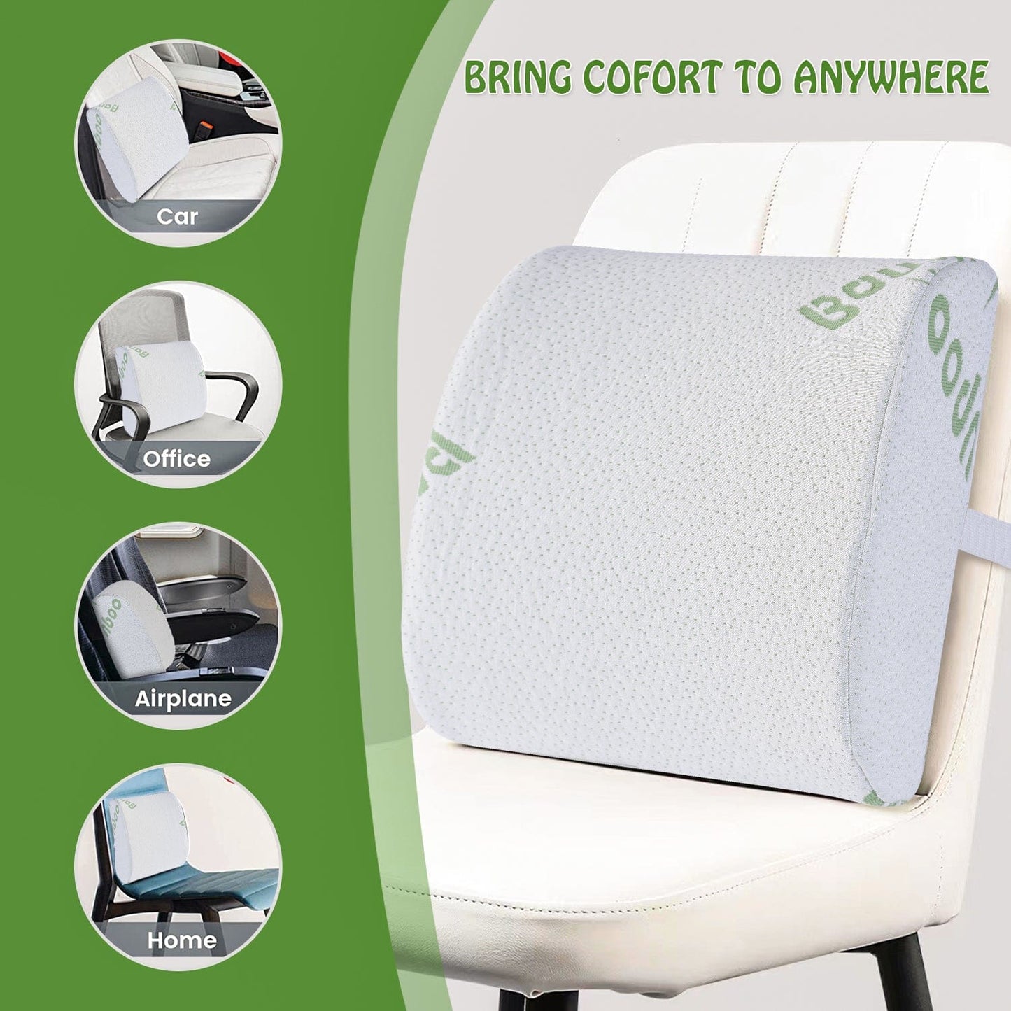 Bamboo Memory Foam Lumbar Cushion