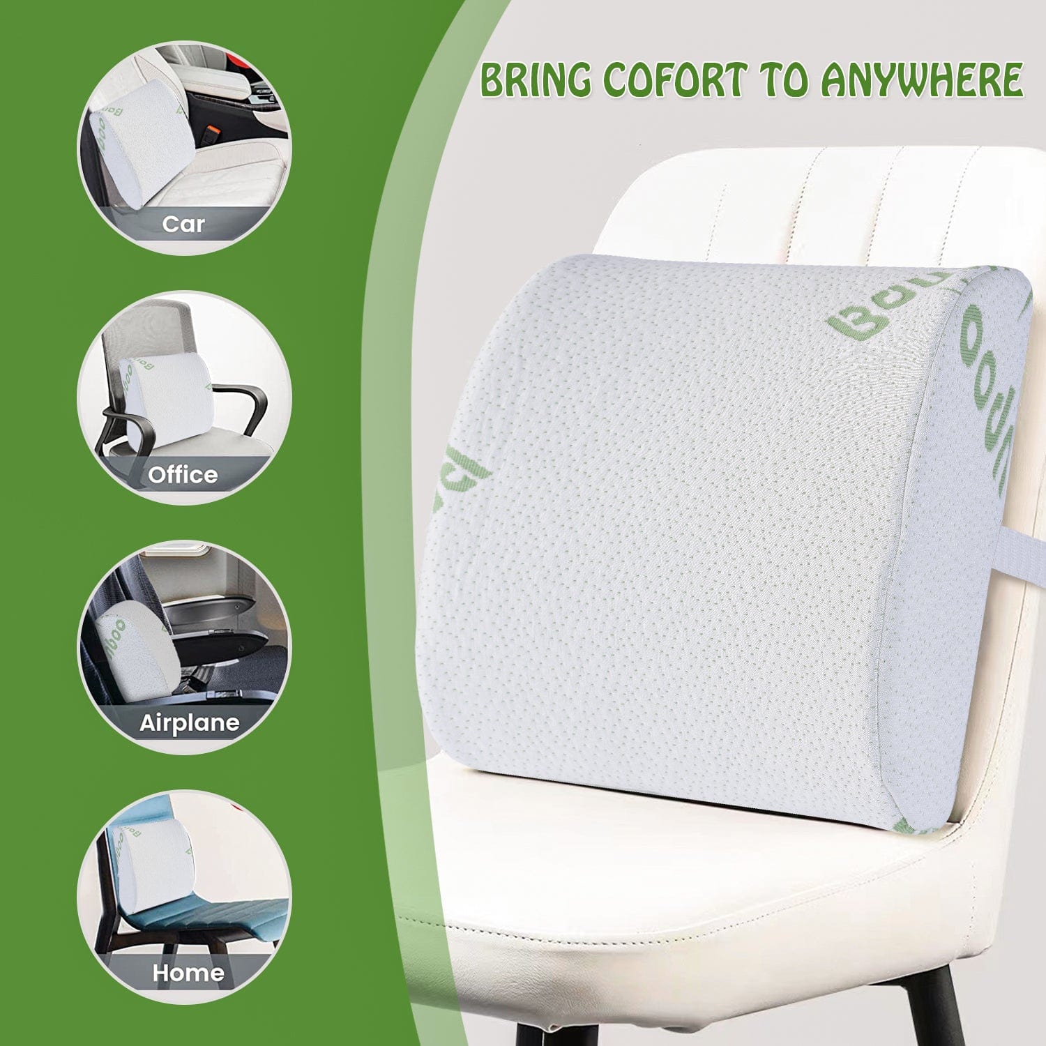 Bamboo Memory Foam Lumbar Cushion