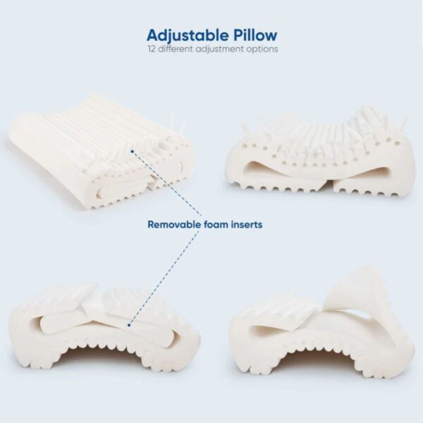 Adjustable therapeutic sleeperrr memory foam pillow with removable foam inserts