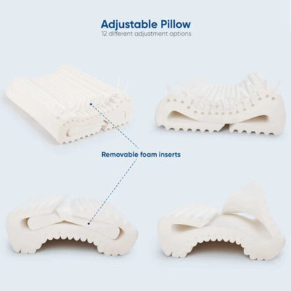 Adjustable therapeutic sleeperrr memory foam pillow with removable foam inserts